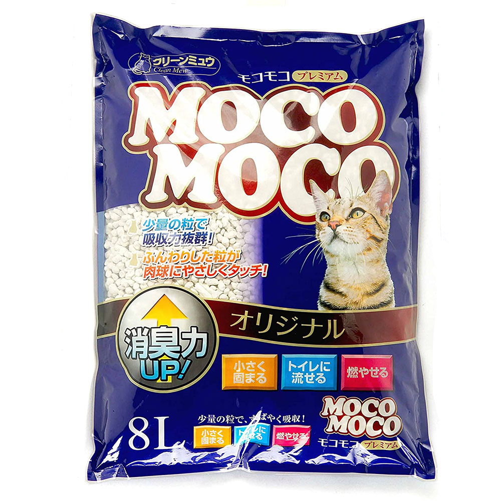 [6個セット]猫砂 ネコの砂 モコモコ オリジナル 8L クリーンミュウ