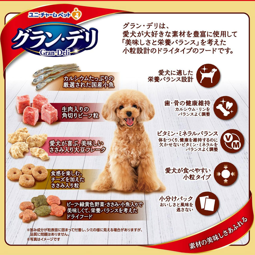 グラン・デリ カリカリ仕立て 成犬用 700g 味わいビーフ入りセレクト 小粒 ドッグフード ドライフード 国産 グランデリ Gran Deli ユニチャーム | ユニ・チャームペット | 02