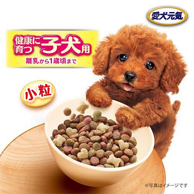[4個セット]愛犬元気 健康に育つ子犬用 チキン・ささみ・緑黄色野菜・小魚入り 2kg 子犬用 ドッグフード ドライフード 国産 総合栄養食 ユニ・チャームペットの画像