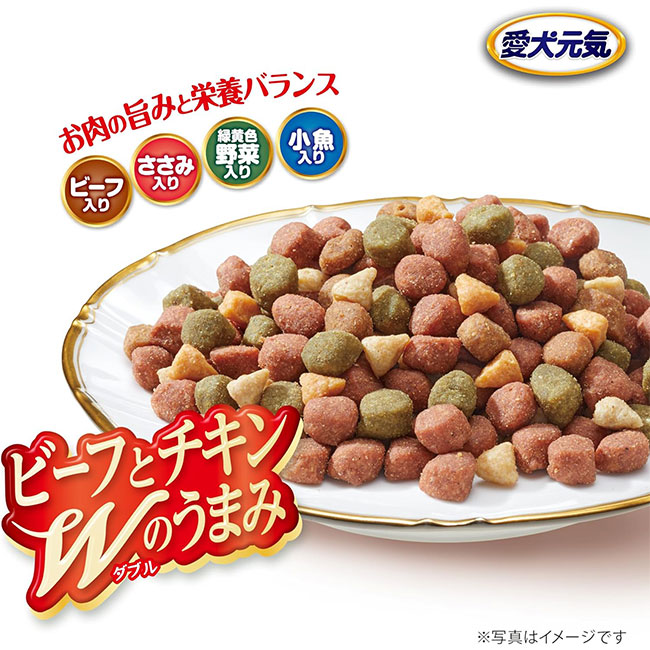 [4個セット]愛犬元気 パックン 柴犬用 ビーフ・ささみ・緑黄色野菜・小魚入り 2.3kg 成犬用 高齢犬用 ドッグフード ソフト セミモイストフード ユニ・チャームの画像