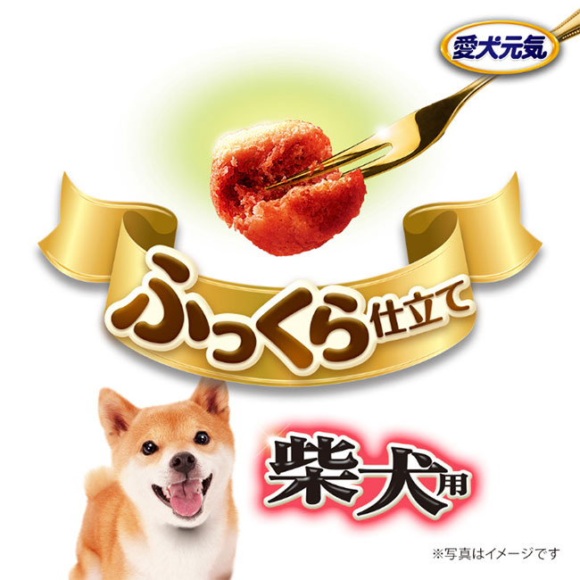 [4個セット]愛犬元気 パックン 柴犬用 ビーフ・ささみ・緑黄色野菜・小魚入り 2.3kg 成犬用 高齢犬用 ドッグフード ソフト セミモイストフード ユニ・チャームの画像