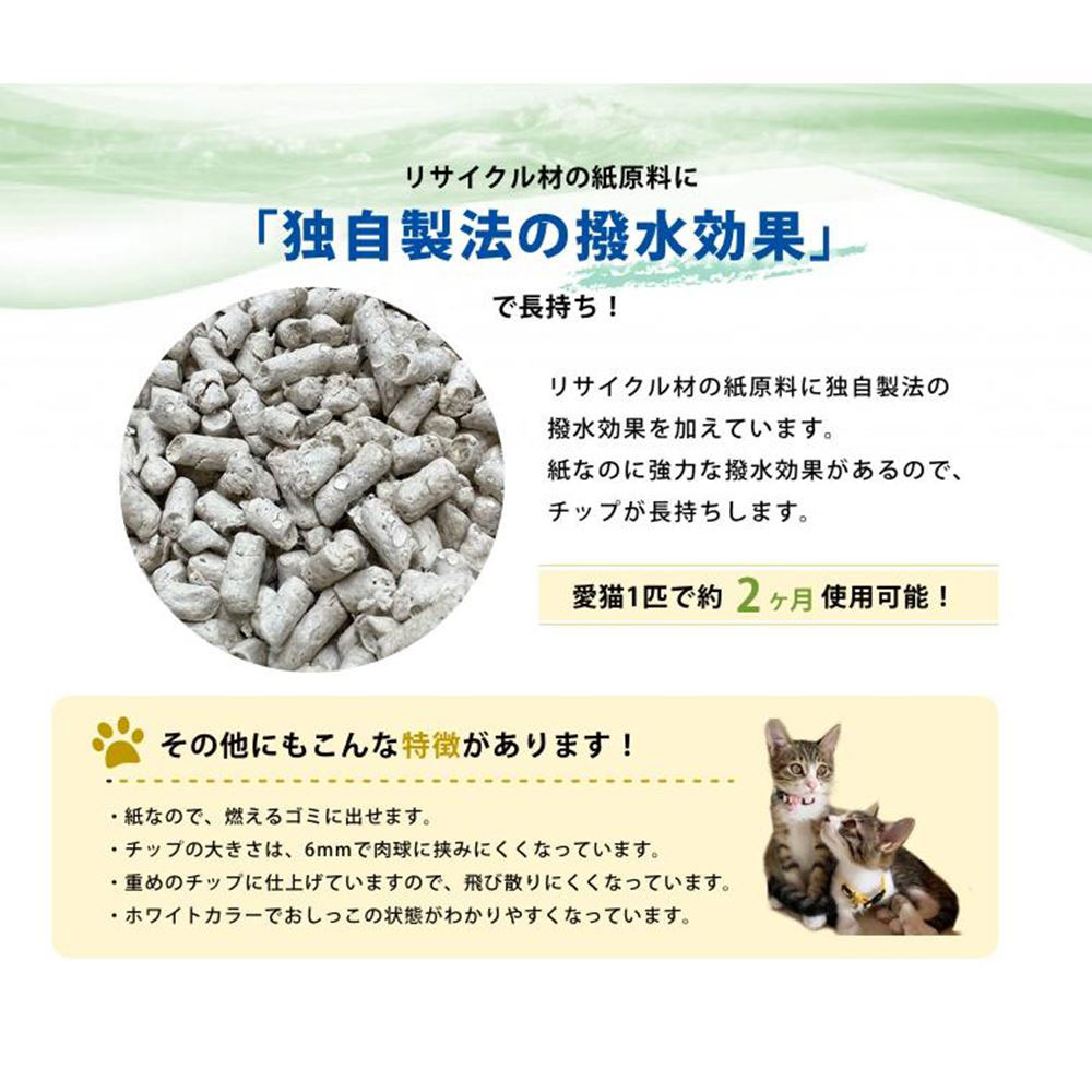 [8個セット]システムトイレ用 ペーパーチップ 4L 紙の猫砂 猫の砂 猫用トイレ 撥水 抗菌 可燃 燃える 国産 三ヶ日ガーデンの画像