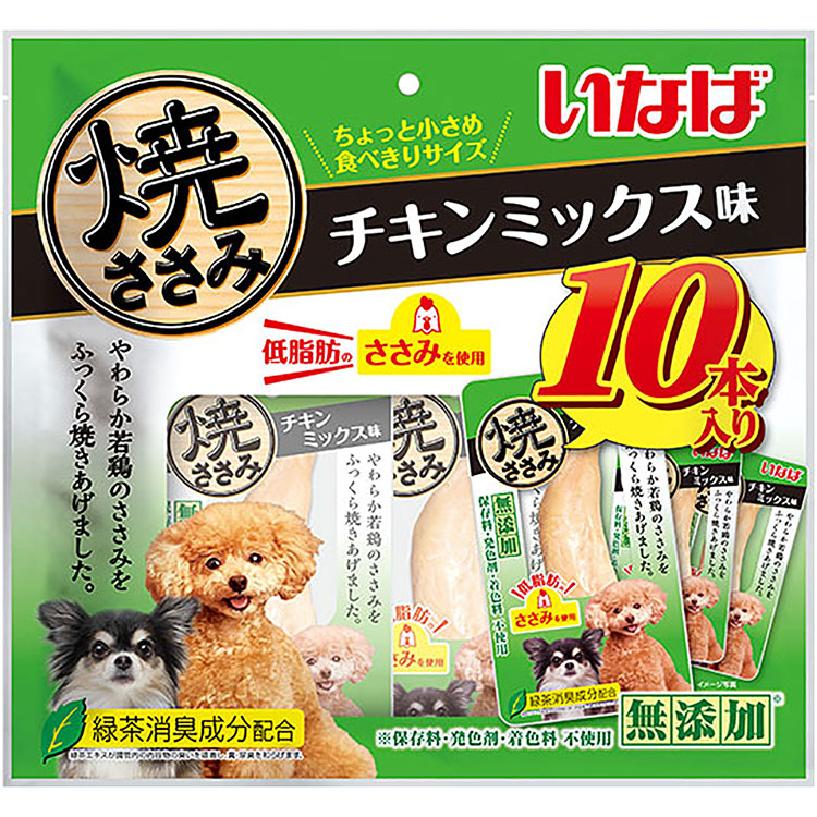いなばペットフード - [12個仕掛ける]いなば 焼ささみ 意気地無し交ぜ合わせる味 10本入り口・入口 犬用お兄ちゃん 犬お兄ちゃん 犬用ふりかけ ドッグフード いなばペットフーズ 置き目品 おやつ、ガム-ドッグフード-ペット用品、生き物