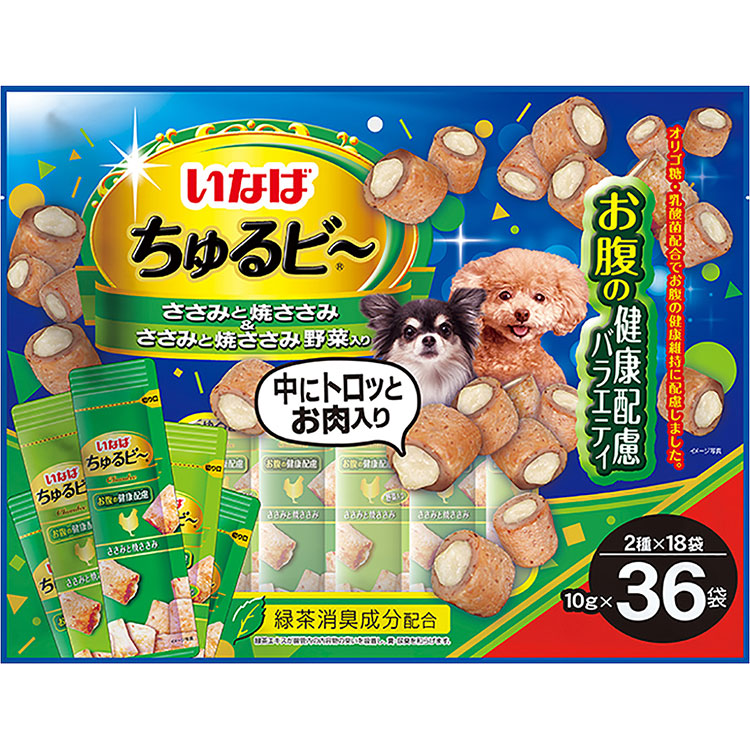[8個セット]いなば ちゅるビ〜 お腹の健康配慮バラエティ 36袋入り 犬用おやつ 犬おやつ 犬用ふりかけ ドッグフード いなばペットフーズ
