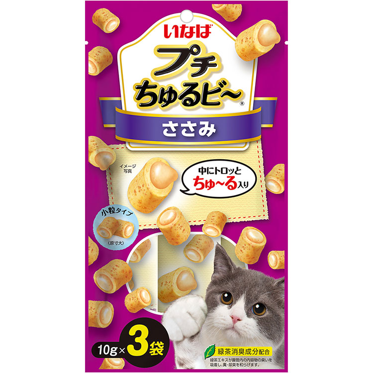 48個セット]いなば ちゅるビ〜 プチちゅるビ〜 ささみ 3袋 猫用おやつ