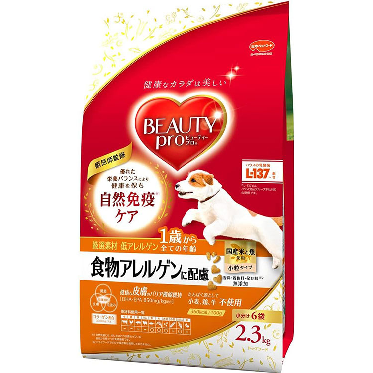 ビューティープロ ドッグ 食物アレルゲンに配慮 1歳から 2.3kg 成犬用  国産米と魚 ドッグフード ドライフード ビューティプロ BEAUTY pro 日本ペットフード