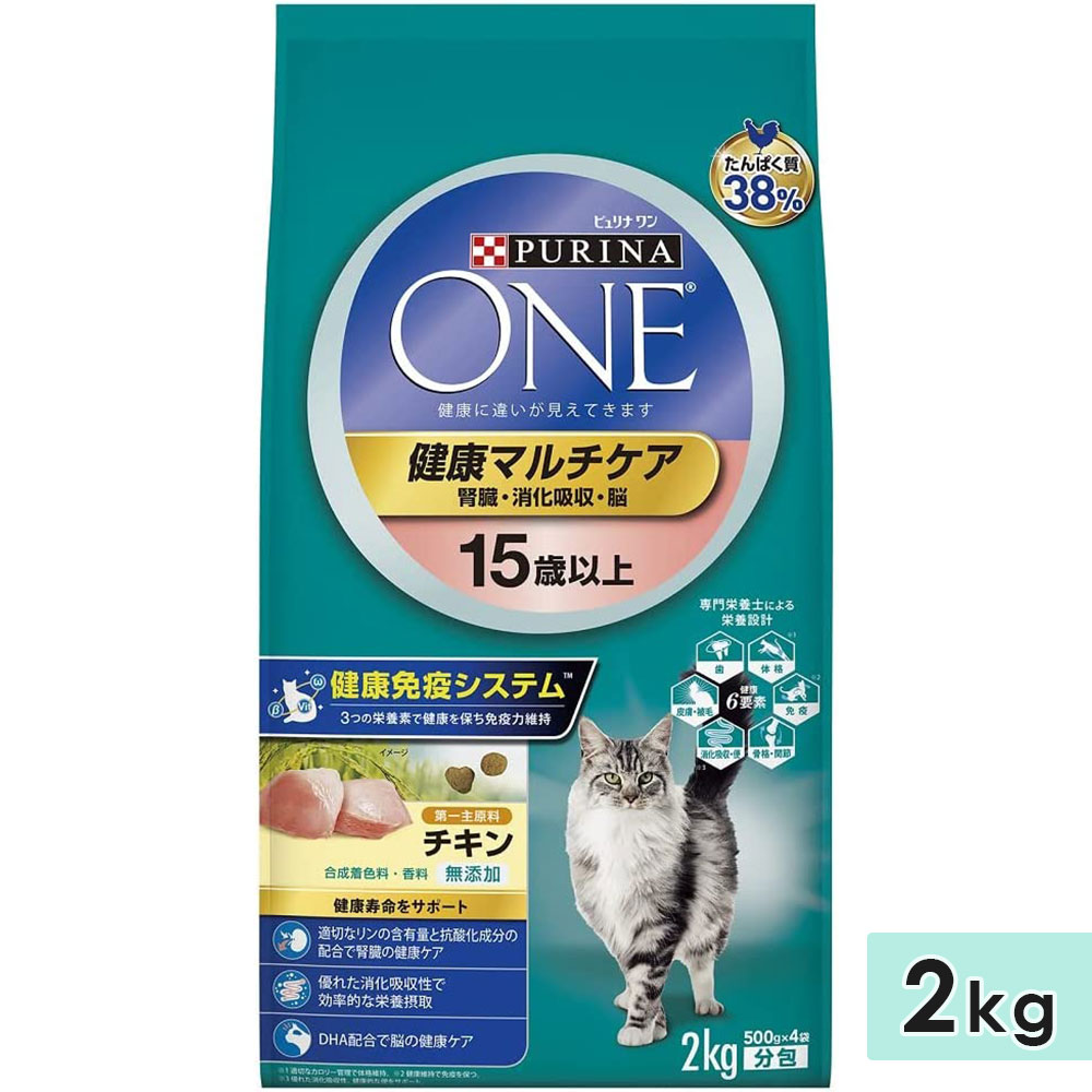 ピュリナワン キャット 成猫用 シニア猫用 高齢猫用 チキン 2kg 15歳