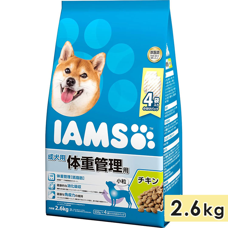 Yahoo! Yahoo!ショッピング(ヤフー ショッピング)アイムス 成犬用 体重管理用 チキン 小粒 2.6kg ドッグフード ドライフード 総合栄養食 IAMS マースジャパン 正規品