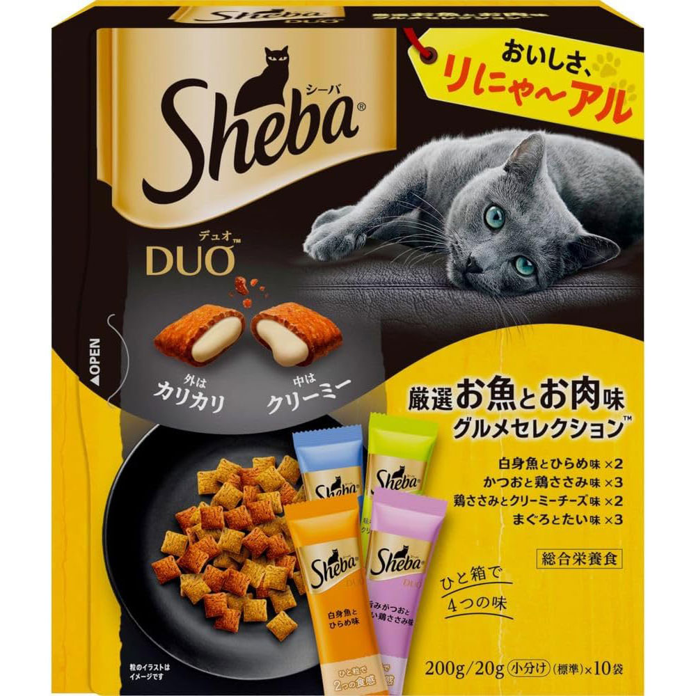 Yahoo! Yahoo!ショッピング(ヤフー ショッピング)シーバデュオ 厳選お魚とお肉味グルメセレクション 200g 成猫用 キャットフード ドライフード 総合栄養食 shebaduo マースジャパン