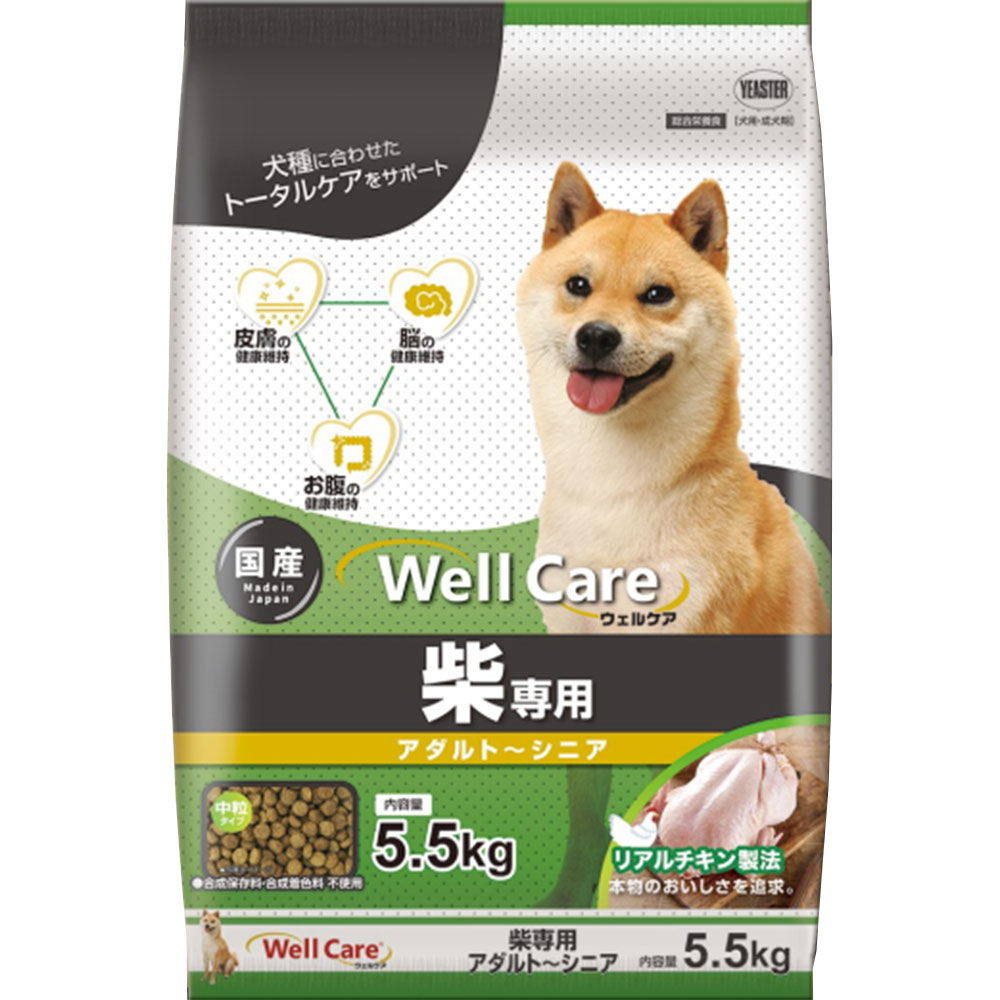 Yahoo! Yahoo!ショッピング(ヤフー ショッピング)ウェルケア 柴専用 アダルト〜シニア 5.5kg チキン 中粒 成犬用 高齢犬用 シニア犬用 総合栄養食 ドッグフード ドライフード 国産  Well Care イースター