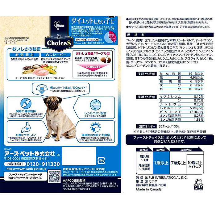 ファーストチョイス ChoiceS ダイエットしたい子に 成犬1歳以上に 1.1