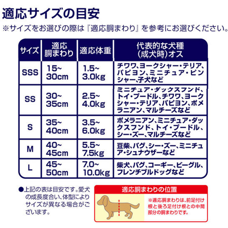 マナーウェア 長時間オムツ 男の子用 Sサイズ 42枚入り 小型犬用 犬用オムツ マナーベルト トイレ用品 紙おむつ 介護用品 高齢犬用 ユニ・チャームペット｜gooddog｜08