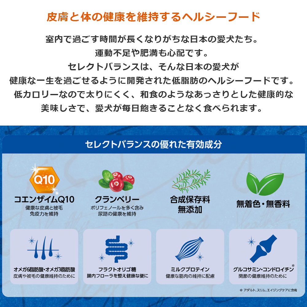 セレクトバランス スリムラム 成犬用 1kg ダイエット アレルギー 体重管理 減量 肥満 1歳以上 ドッグフード ドライフード SELECT BALANCE｜gooddog｜07