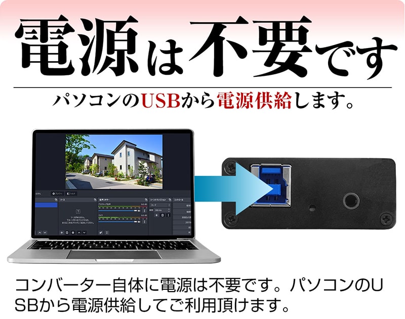 防犯カメラ AHD TVI CVI CVBS アナログ 変換 コンバーター コンバータ USB 1080P 出力 変換器 カメラ パソコン  コンピュータ ライブ配信 録画 4K