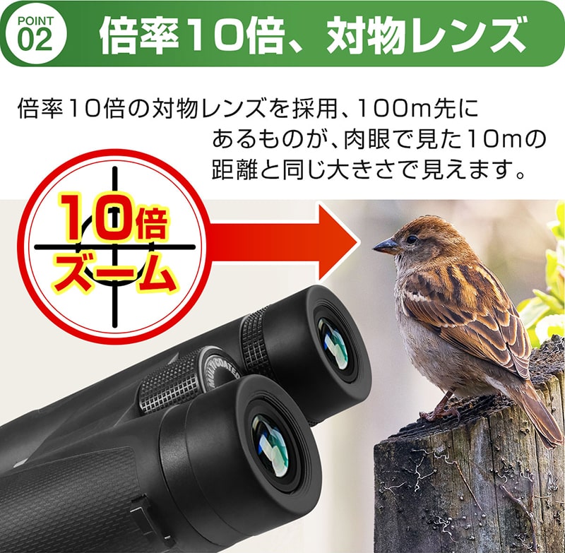 カメラ付き双眼鏡　新品　未開封　光学ズーム倍率　10倍 双眼鏡 倍率 10倍 42mm 対物レンズ スマートフォン スマホ 撮影 録画