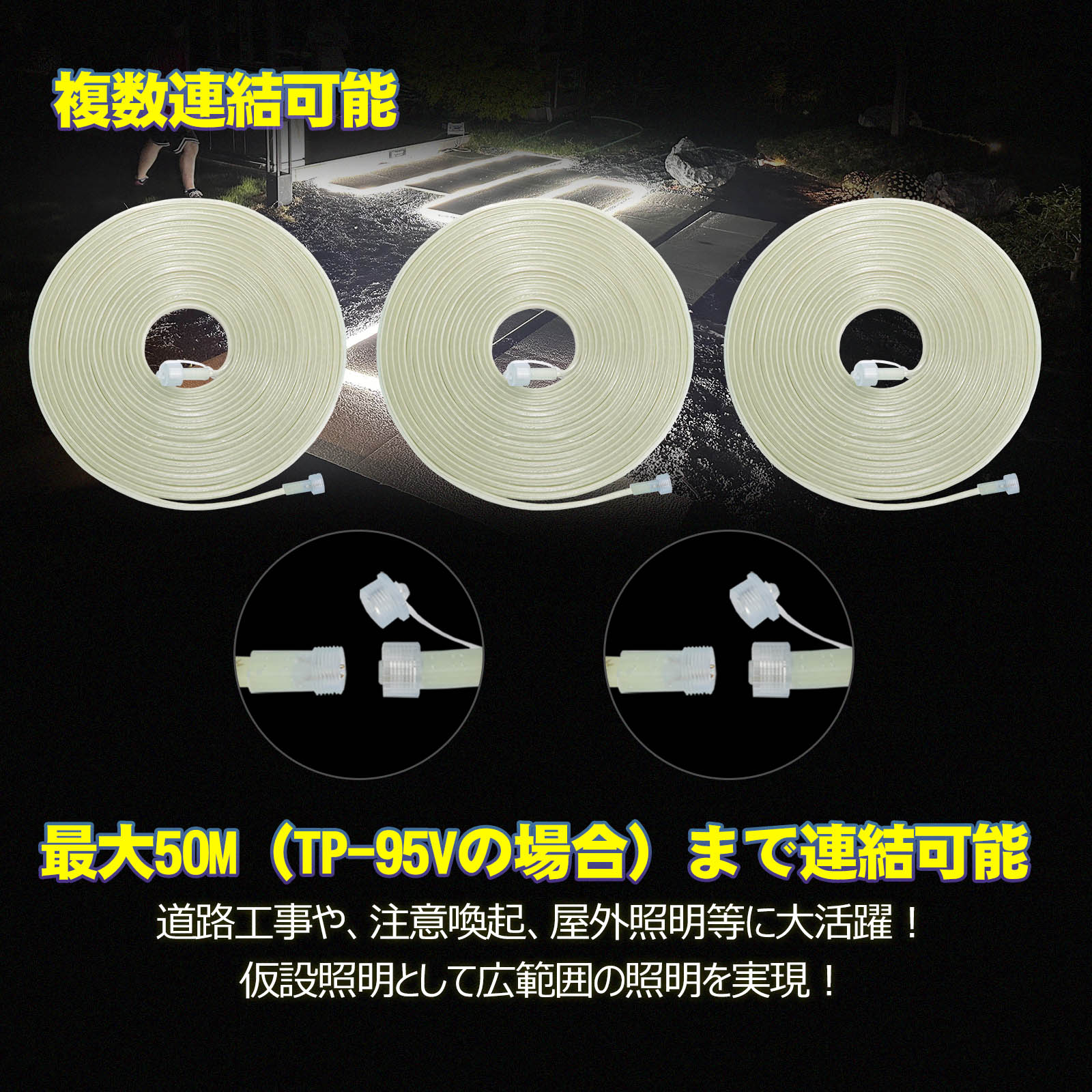 120w ledロープライト 高輝度 耐風 耐震 屋外照明 投光機 外灯