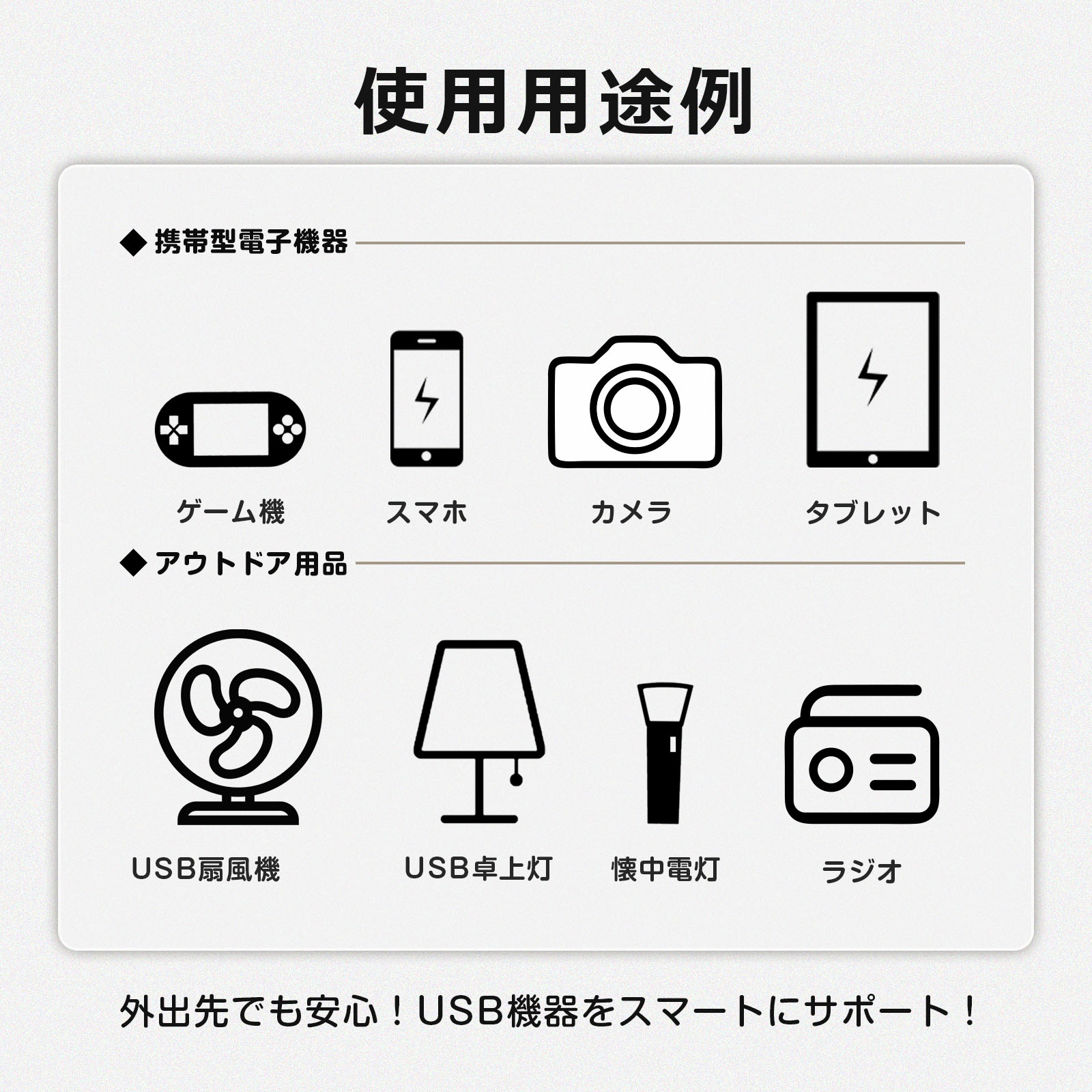 大容量 LEDライト付きポータブル電源 1000W リン酸鉄リチウム 防災用品