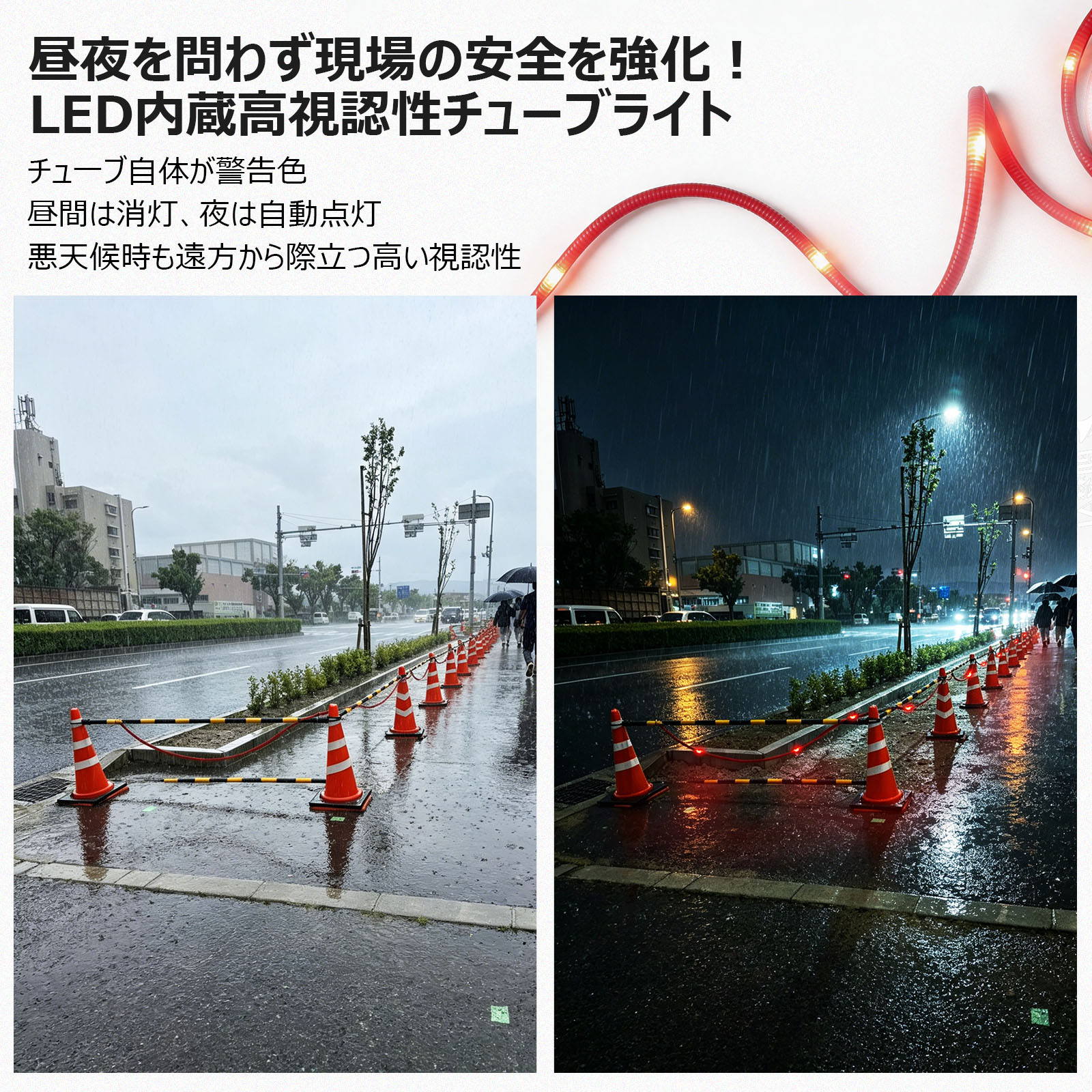 ledロープライト 薄型 軽量 120wロープライト 屋外照明 施設 駐車場灯 大型看板 ボート