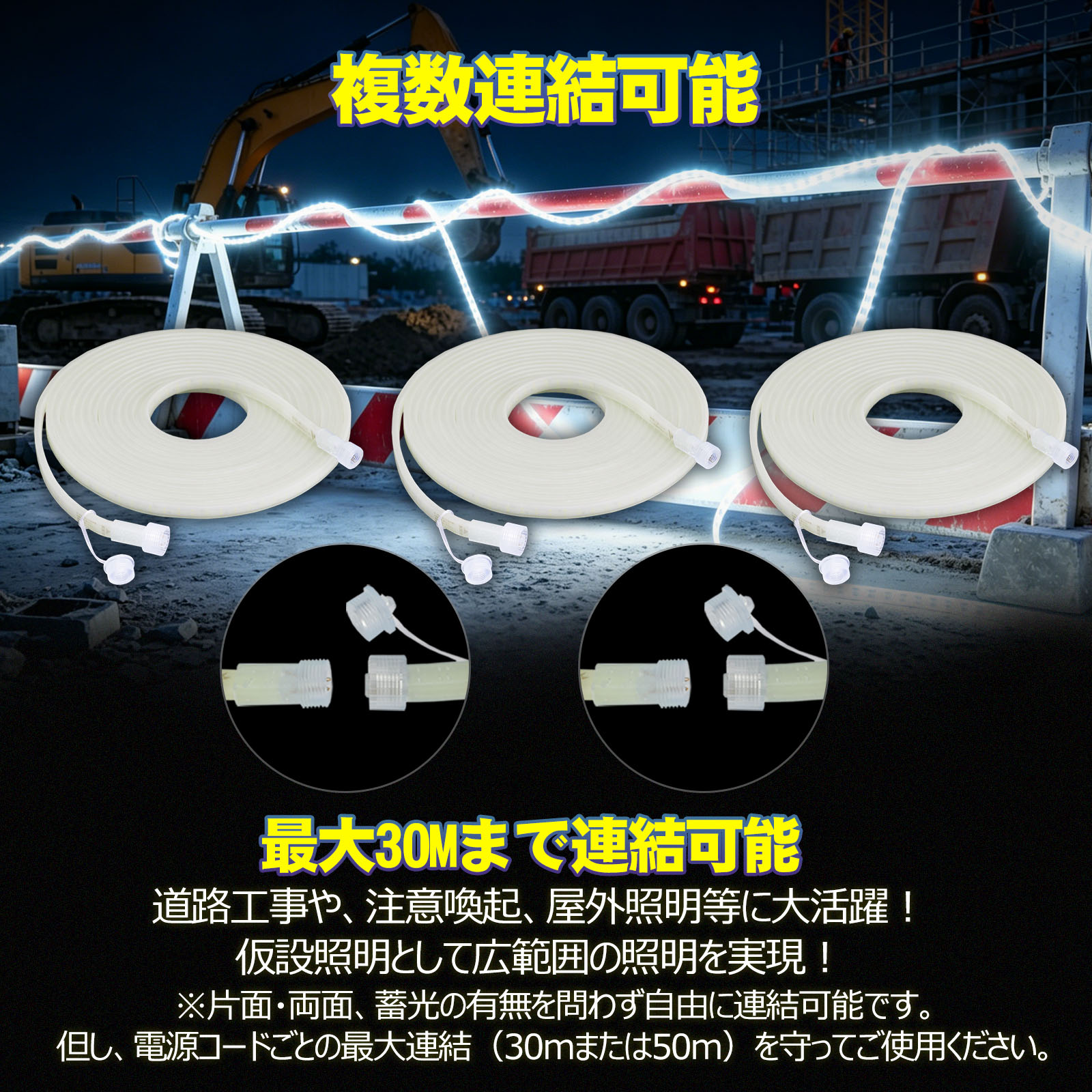 120w ledロープライト 高輝度 耐風 耐震 屋外照明 投光機 外灯