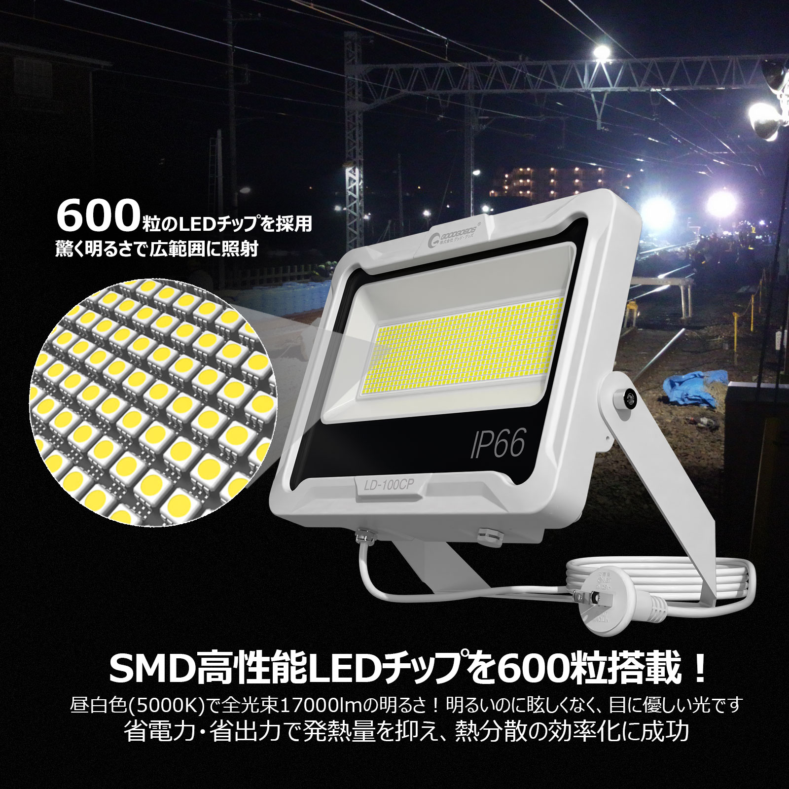 100w投光器 長寿命 コスト削減