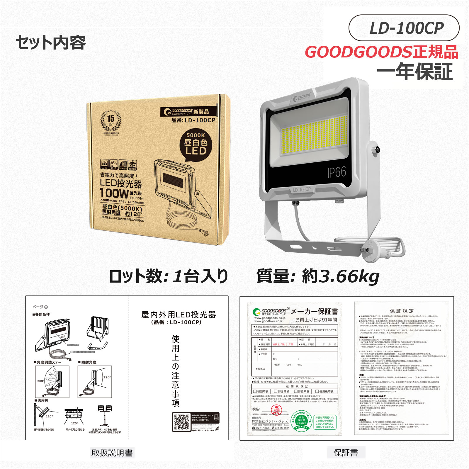 100w投光器 長寿命 コスト削減