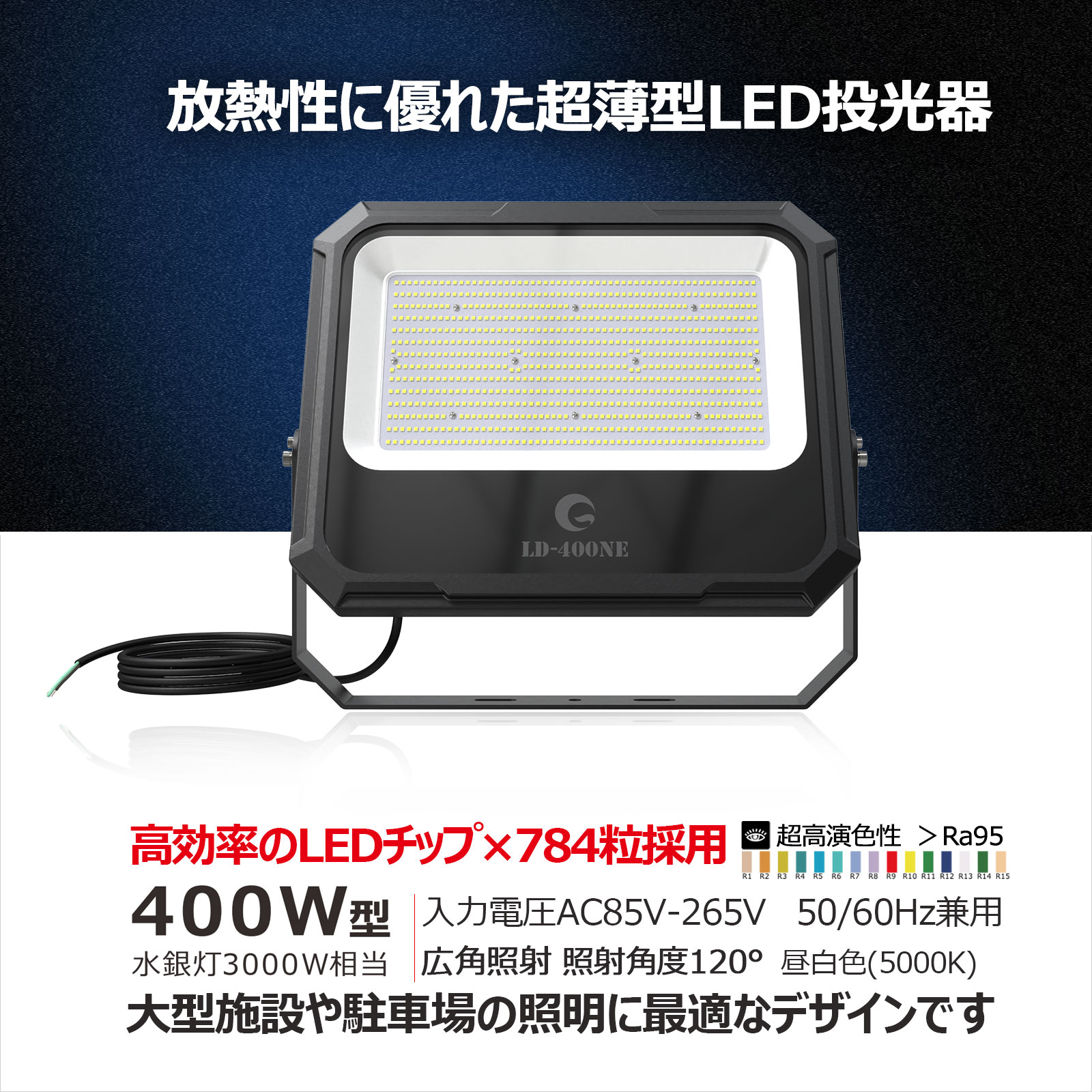 高効率SMDチップ 300W 水銀灯200W 省電力