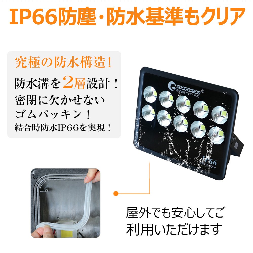 大型 led投光器 薄型 軽量 400w投光器 屋外照明 施設 駐車場灯 大型看板 ボート