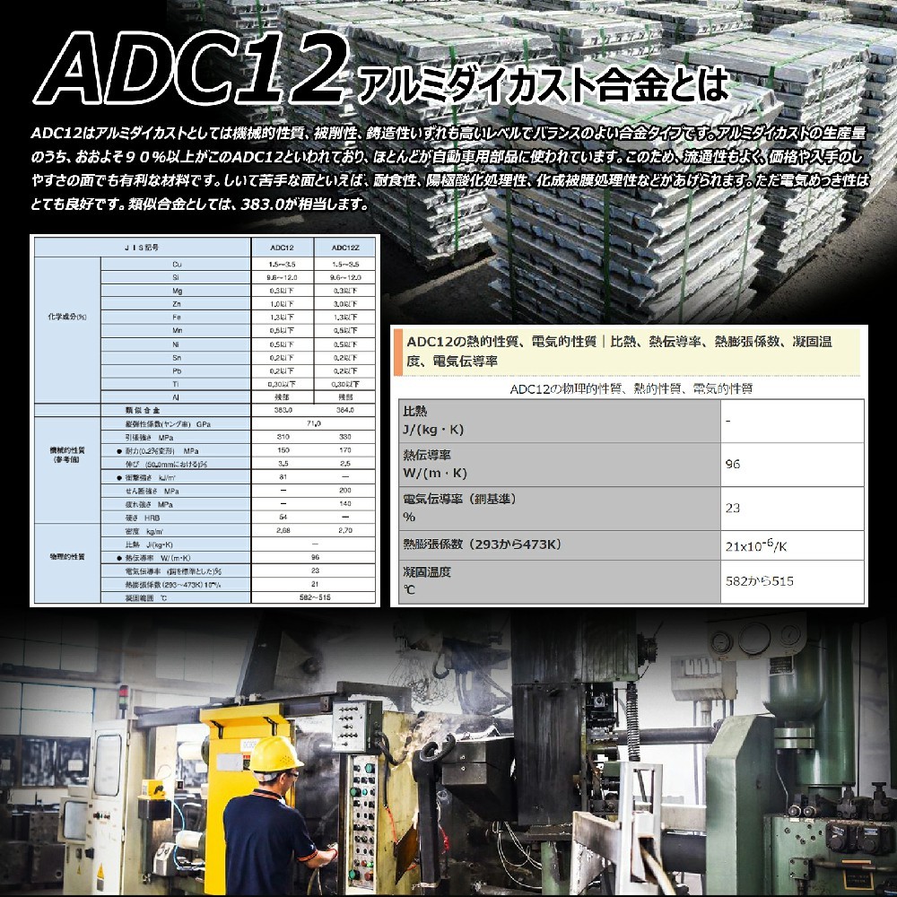 耐熱アルミ素材・一体型放熱フィンデザインを採用