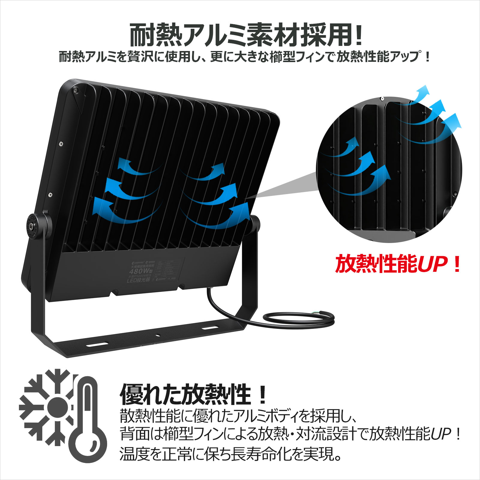 耐熱アルミ 放熱性UP 超寿命化