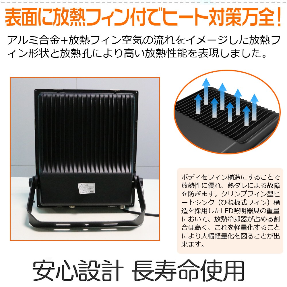 GOODGOODS LED投光器 100w 投光器 屋外 広角 看板照明