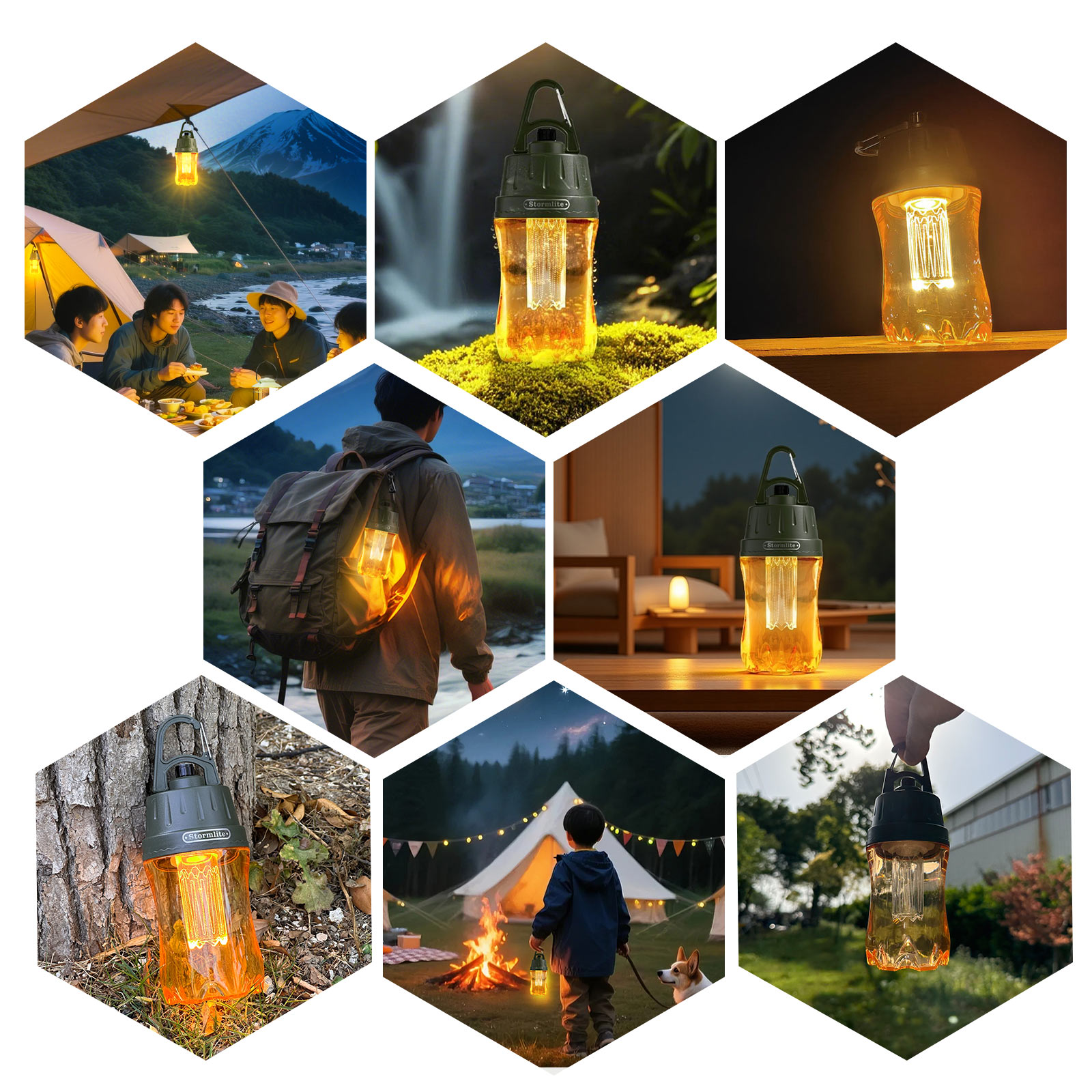 LEDランタン 雰囲気作り 電球色 無段階調光調色 竹素材 麻紐