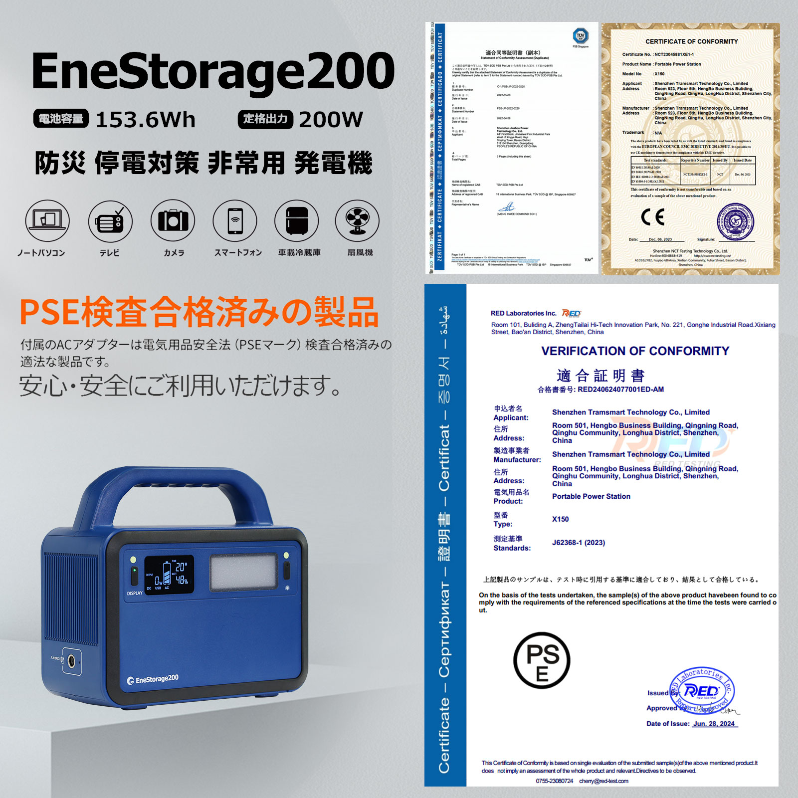 扇風機 炊飯器 電気ケトル 非常用電源 備蓄バッテリー 防災用品