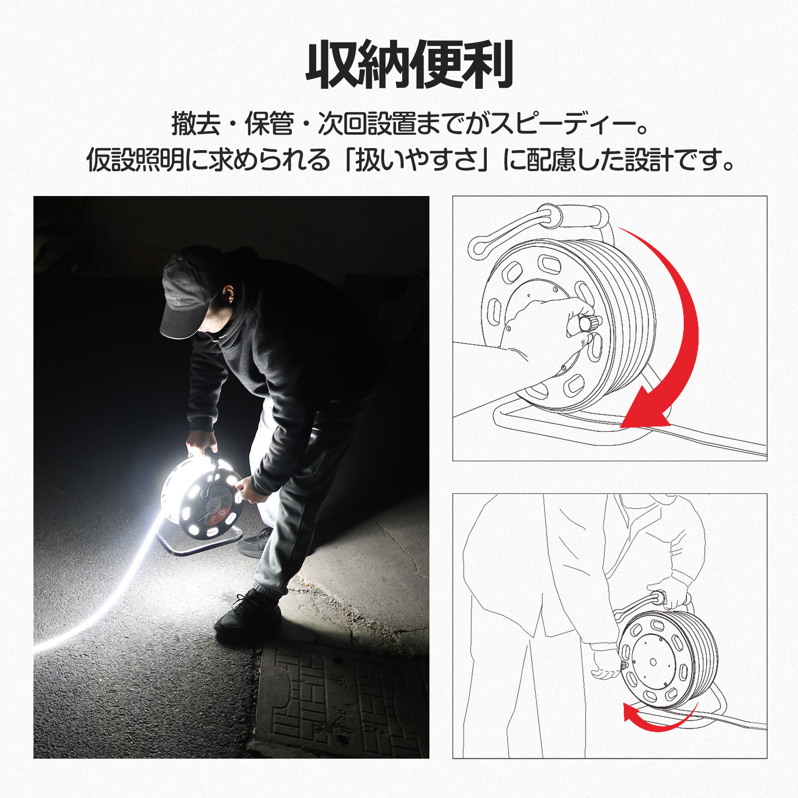 120w ledロープライト 高輝度 耐風 耐震 屋外照明 投光機 外灯