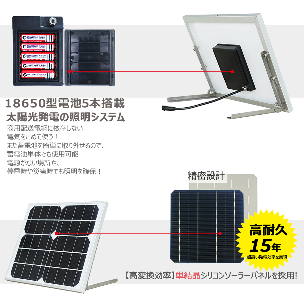 SALE ソーラーライト LED投光器 10W 太陽光発電 充電式 ソーラー 停電