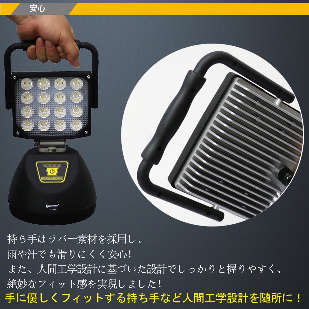 ポータブル作業灯 LED投光器 充電式 LEDライト