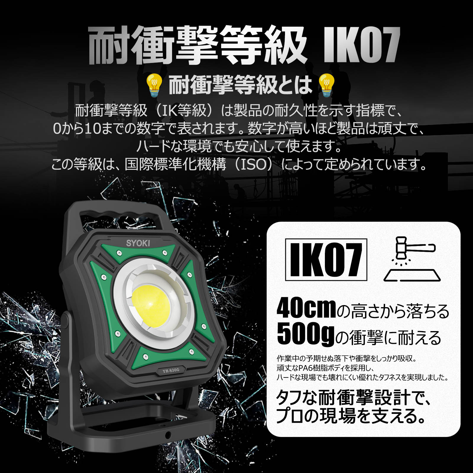 LED投光器 充電式 60W ポータブル投光器 小型 ledライト 明るい 看板照明