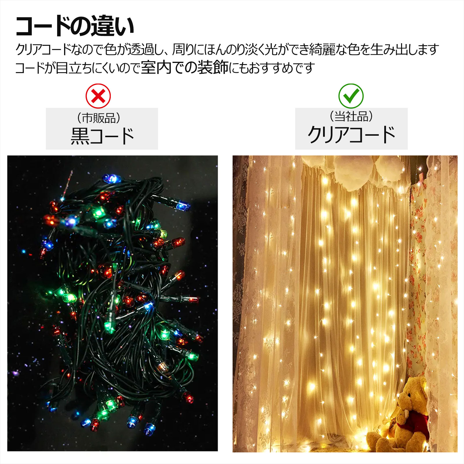 イルミネーション LED 電飾 高輝度 防滴 ストレート 夏 電飾