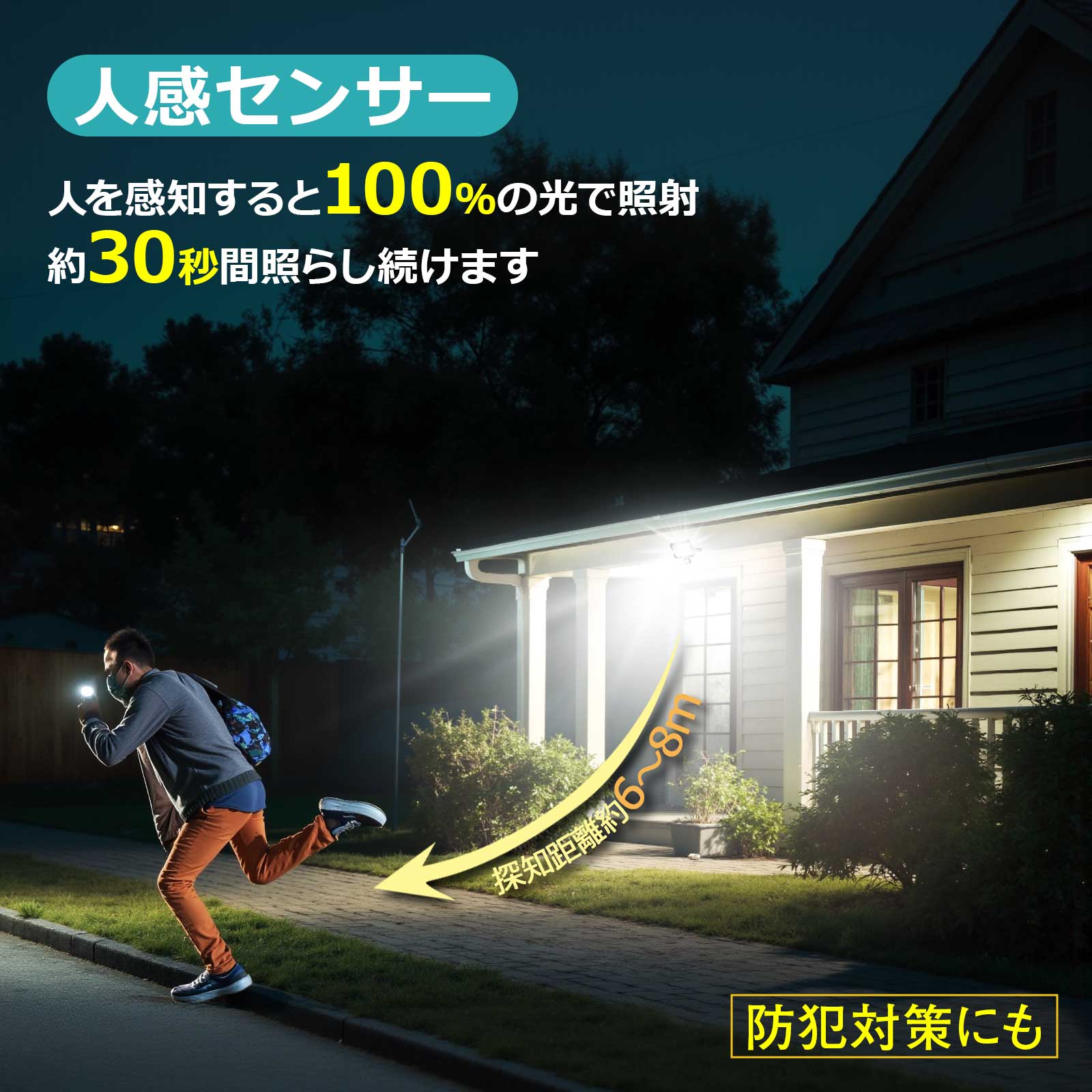 GOODGOODS（グッド・グッズ） 爆買 LED投光器 ソーラー充電式 15W