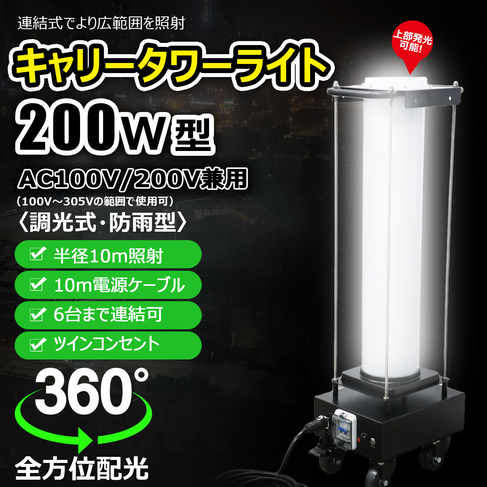 V LED 200W 22000lm ACd O h ~ 360° LX^[t K[h LEDƓ H Ɩ d΍  ԍ GD-200F