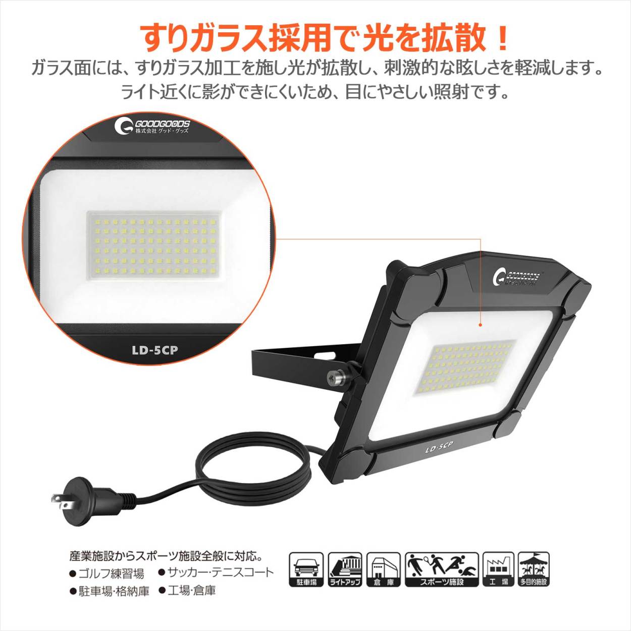 50w 投光器 led 110° 放熱 屋外 防水 投光器