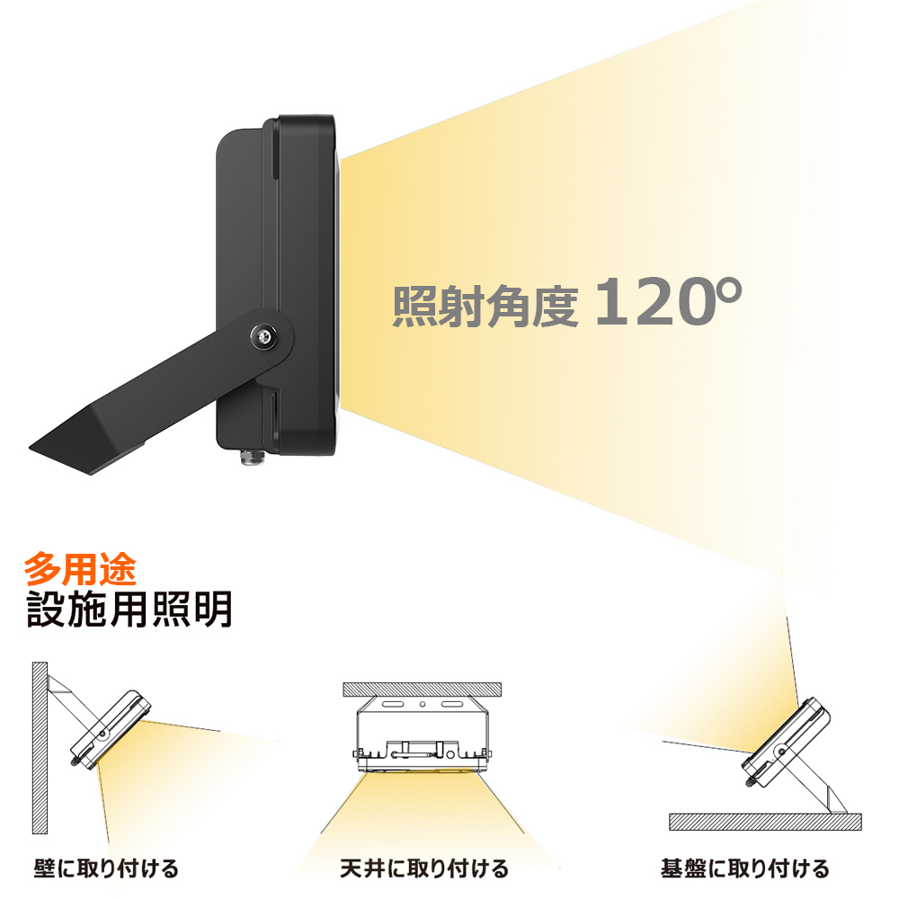 60w 投光器 led 120° 放熱 屋外 防水 投光器