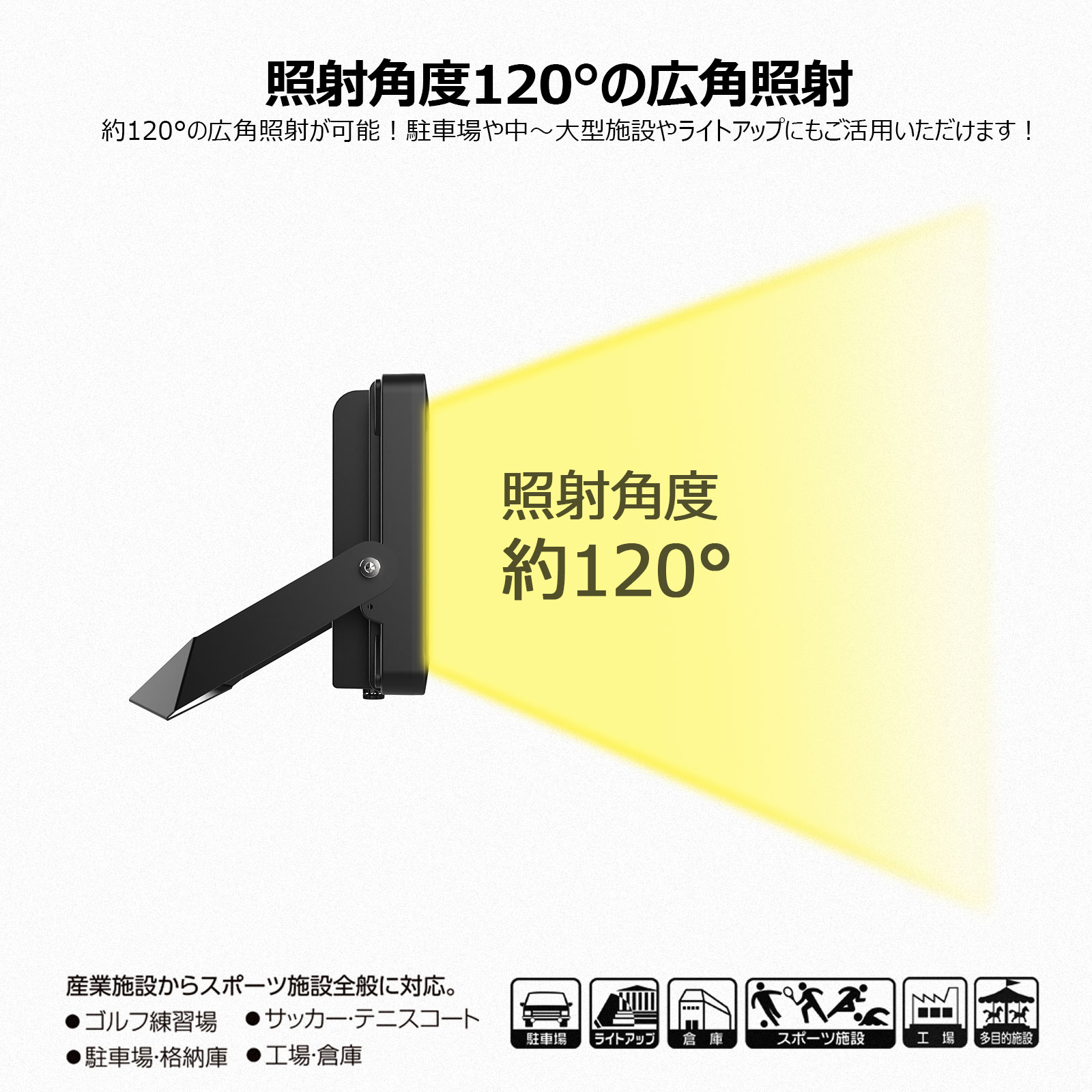 60w 投光器 led 120° 放熱 屋外 防水 投光器