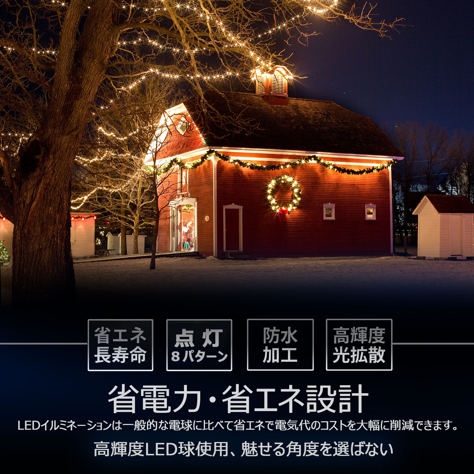 GOODGOODS 二十個セット（10000球*600M）青 LEDイルミネーション 電飾 豪華 イルミネーションライト クリスマス メモリー機能  クリスマスライト LEDライト LD55