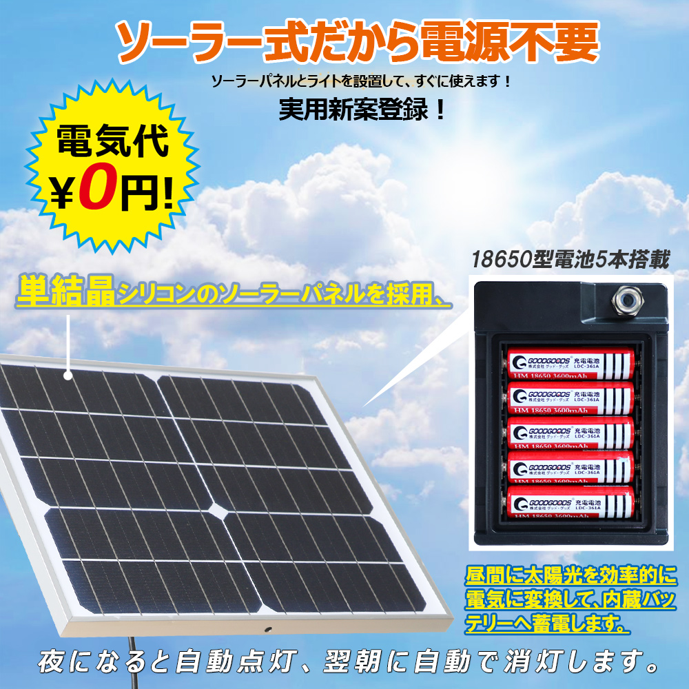 太陽光発電 LEDソーラーライト 屋外 明るい 30w ソーラー投光器 暗くなると自動で明るくなる 