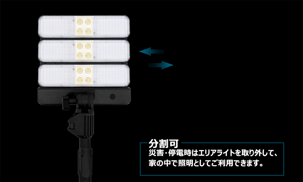ソーラーLED投光器 45W 三脚スタンド ワークライト 移動作業