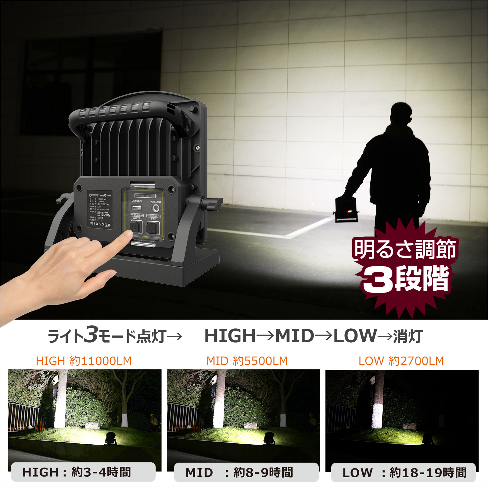 LED floodlight rechargeable portable floodlight small size led light bright signboard lighting 