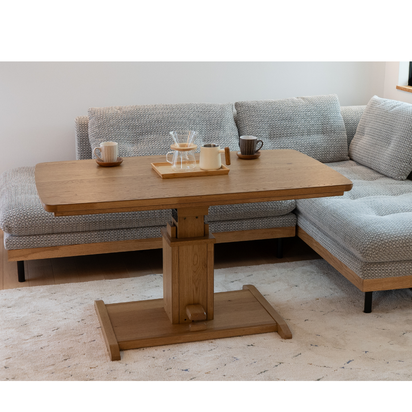 GOOD LIFE INTERIOR 昇降式こたつ テーブル 長方形 120×70cm 高さ59