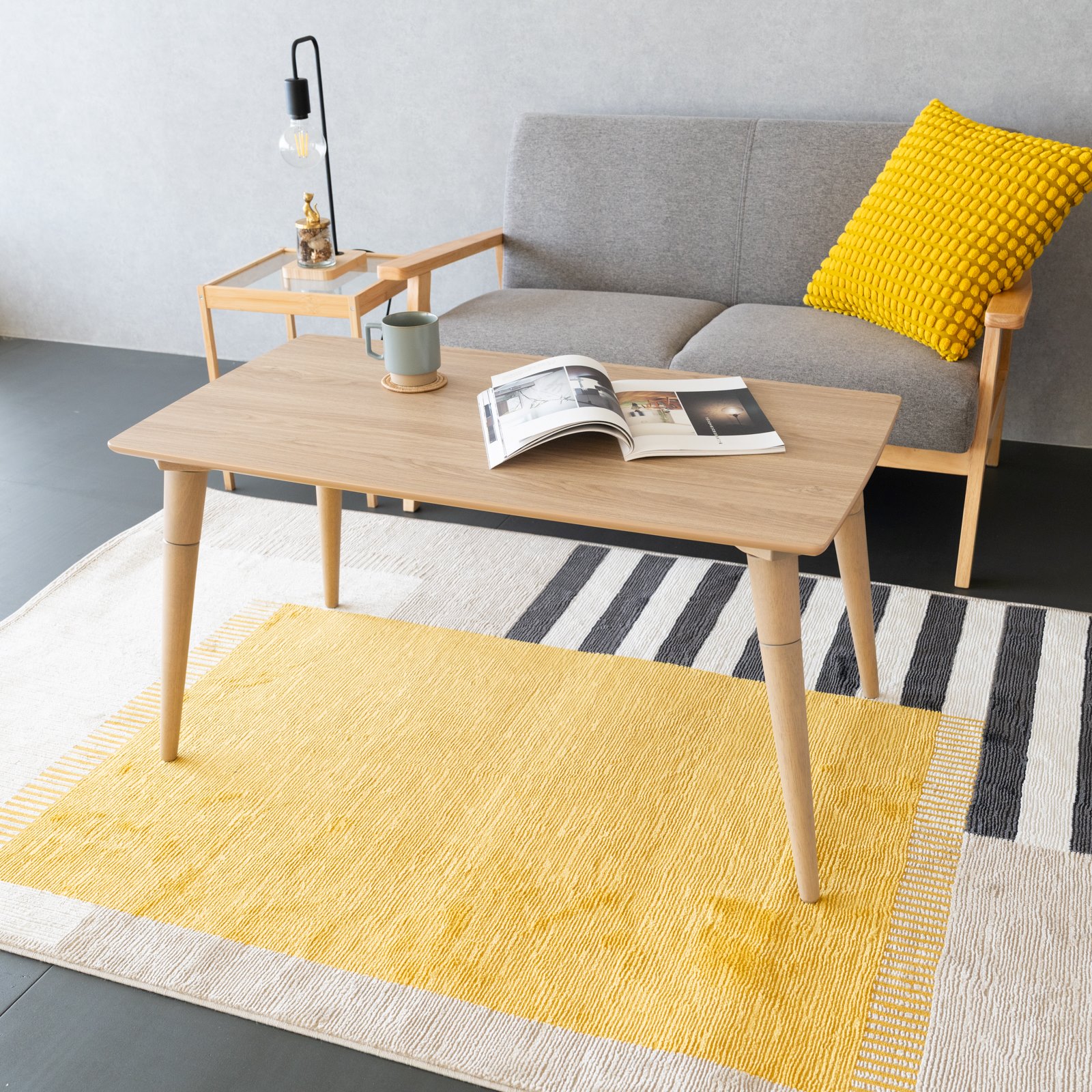 多用途2WAYデザイン センターテーブル 縦横自在スタイリッシュ GOOD LIFE INTERIOR センターテーブル 長方形 高さを変えられる2WAY
