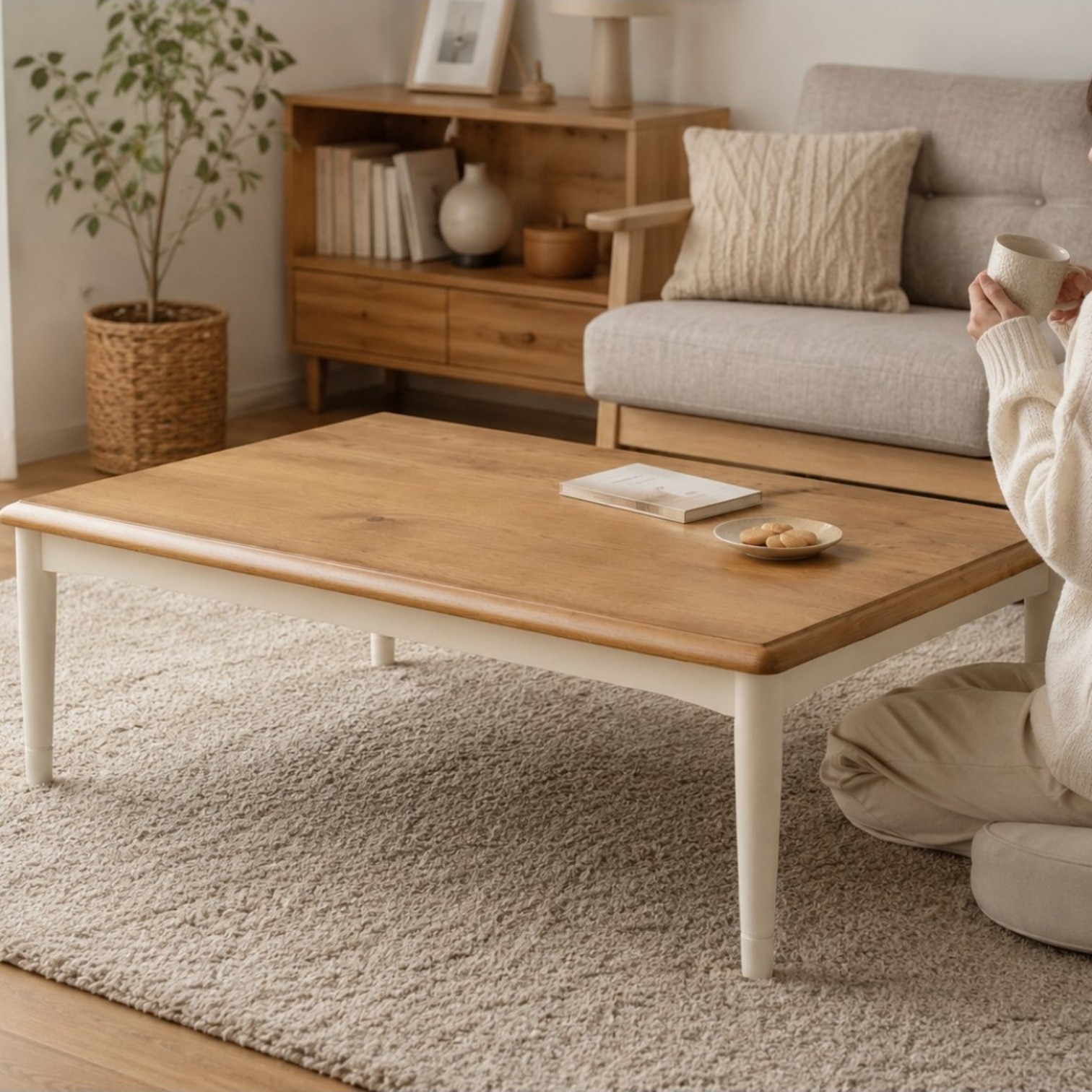 レトロ 協立工芸 木製折りたたみコタツテーブル センターテーブル ビンテージ GOOD LIFE INTERIOR こたつ テーブル 長方形 105×65cm おしゃれ オーク