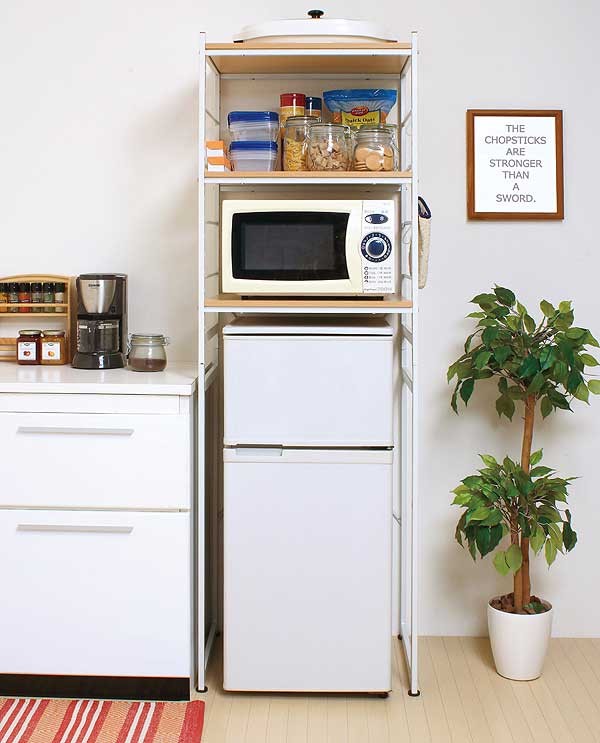 冷蔵庫ラック 棚板の高さ調整機能付 すきま収納 キッチン収納ラック